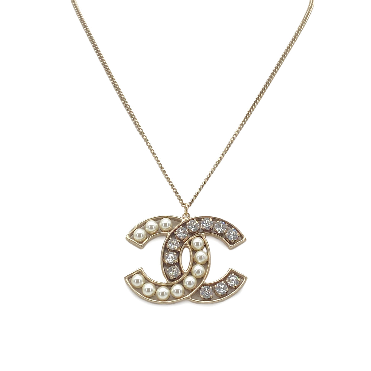 CHANEL NECKLACE COCOMARK RHINESTONE FAUX PEARL ACCESSORY B16 90269915