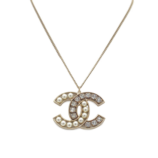 CHANEL NECKLACE COCOMARK RHINESTONE FAUX PEARL ACCESSORY B16 90269915