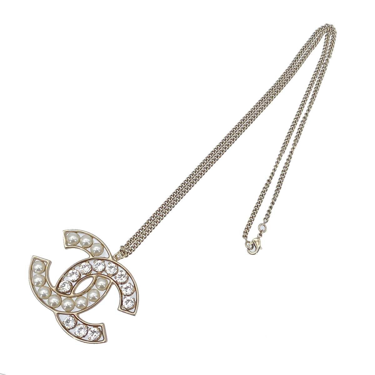 CHANEL NECKLACE COCOMARK RHINESTONE FAUX PEARL ACCESSORY B16 90269915