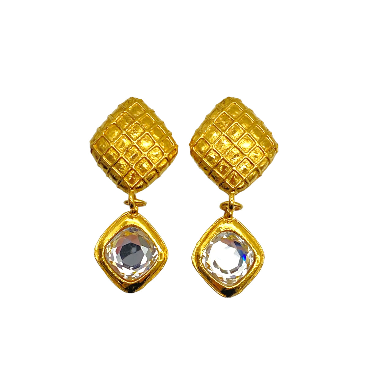 CHANEL VINTAGE EARRINGS RHINESTONE ACCESSORY 90269929