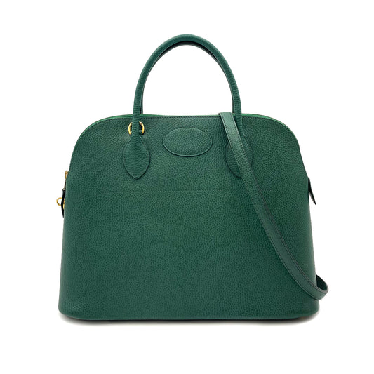 HERMES BOLIDE 35 VERT ANGLAIS  ARDENNES HAND SHOULDER BAG □ 90263218
