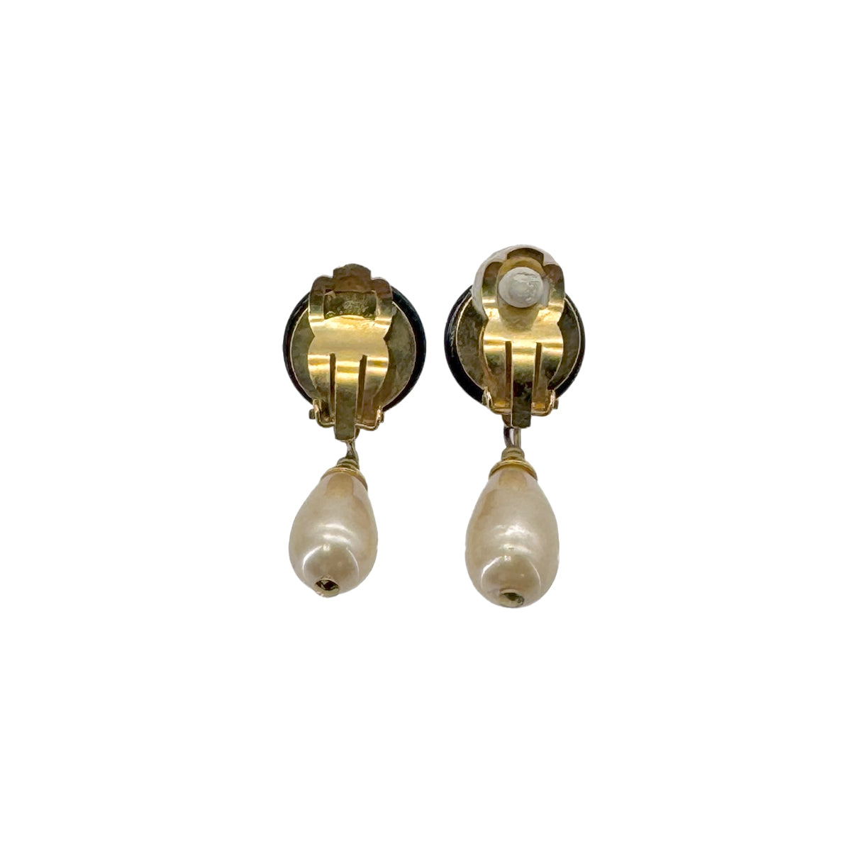 CHANEL VINTAGE EARRINGS COCOMARK FAUX PEARL SWING ACCESSORY 93A 90270323