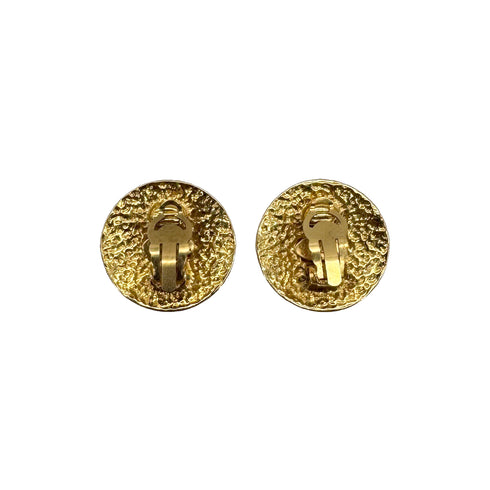 CHANEL VINTAGE EARRINGS ROUND COCOMARK GOLD ACCESSORY 94P 90270334 - PURPOSE