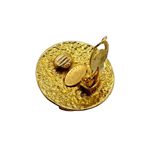 CHANEL VINTAGE EARRINGS ROUND COCOMARK GOLD ACCESSORY 94P 90270334 - PURPOSE