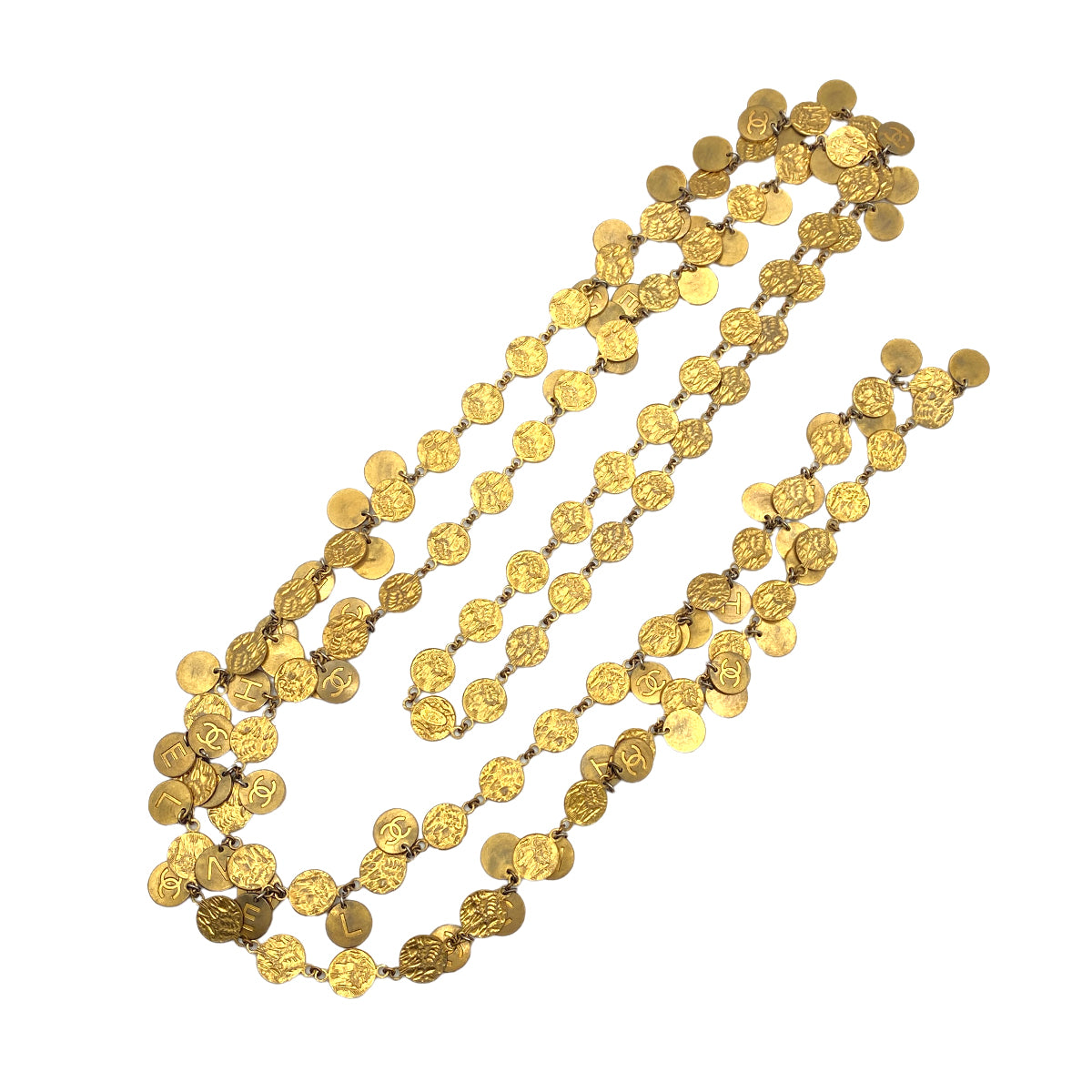 CHANEL VINTAGE NECKLACE COIN MOTIF ACCESSORY 93A 90270343