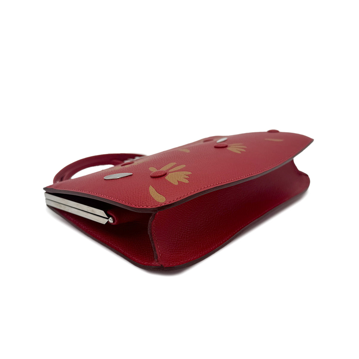 HERMES SAC A MALICE RED VEAU EPSOM FLOWER SHOULDER BAG □L 90270352