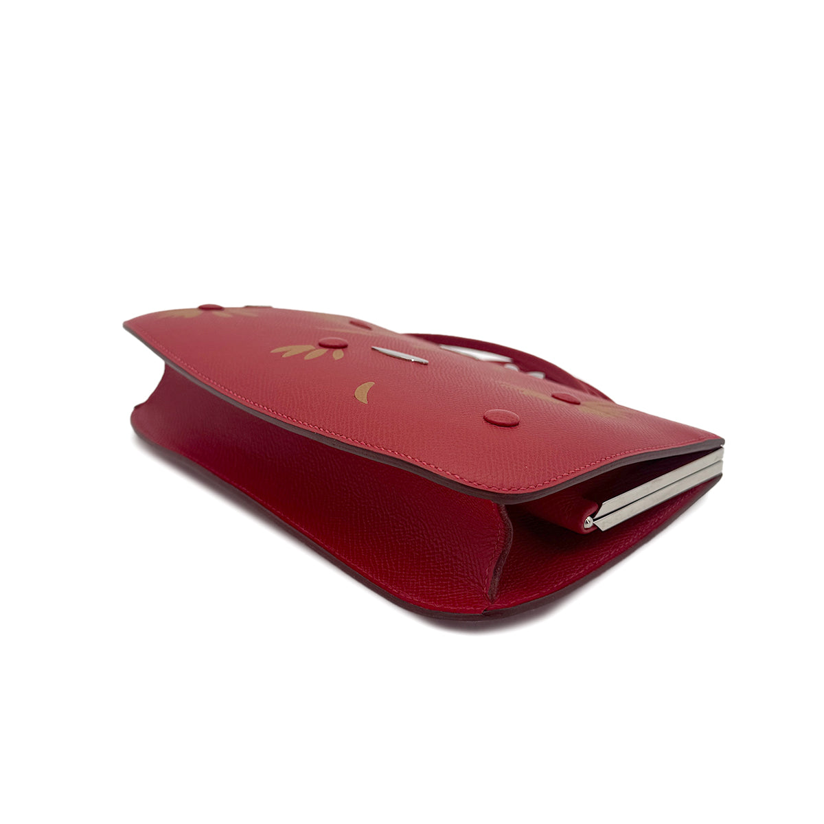 HERMES SAC A MALICE RED VEAU EPSOM FLOWER SHOULDER BAG □L 90270352