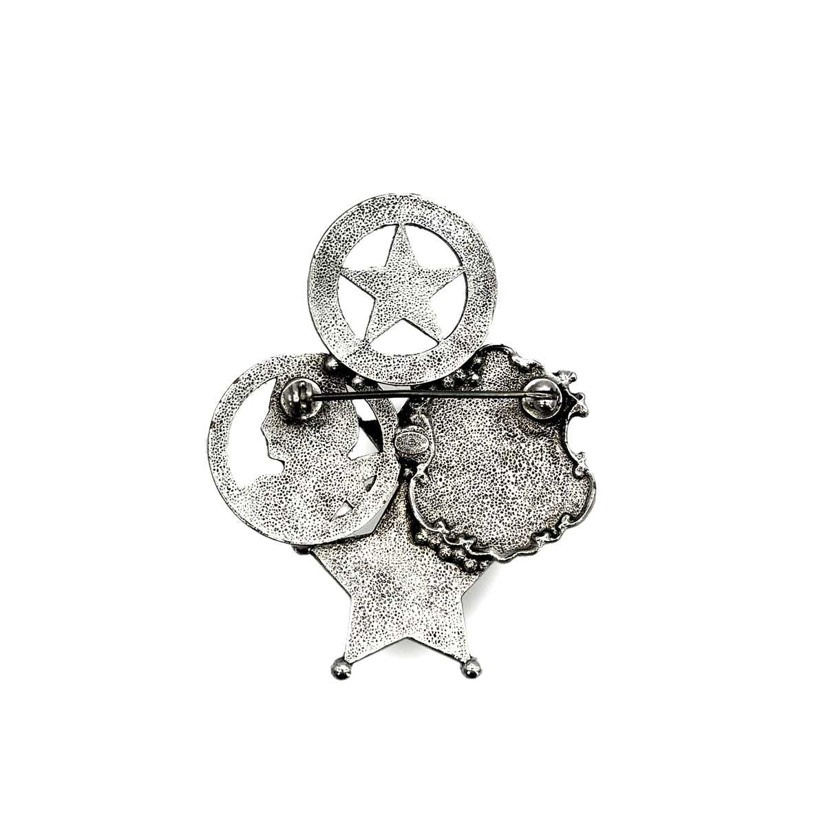 CHANEL COCOMAK PARIS DALLAS STAR EMBLEM BROOCH SILVER ACCESSORY B14A 90270355