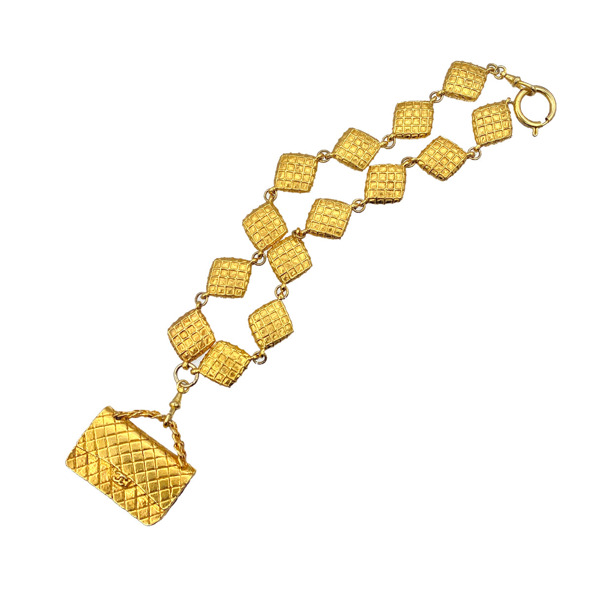 CHANEL VINTAGE NECKLACE MATELASSE GOLD ACCESSORY 90270370