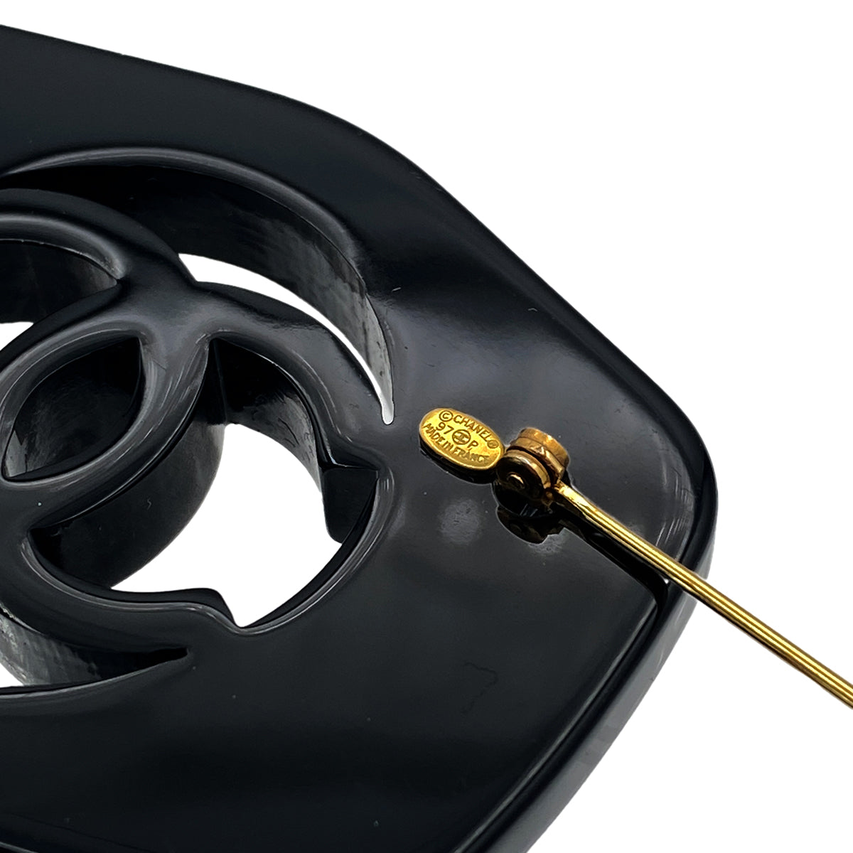 CHANEL VINTAGE COCOMARK BROOCH BLACK ACCESSORY 97P 90270380