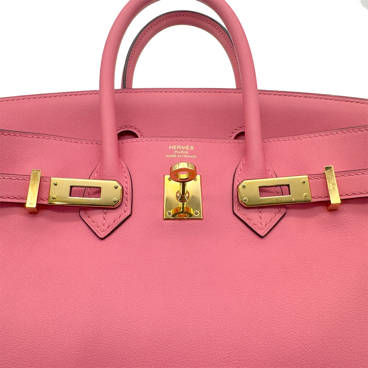 HERMES BIRKIN 25 ROSE AZALEE SWIFT HAND BAG A GHW 90270713