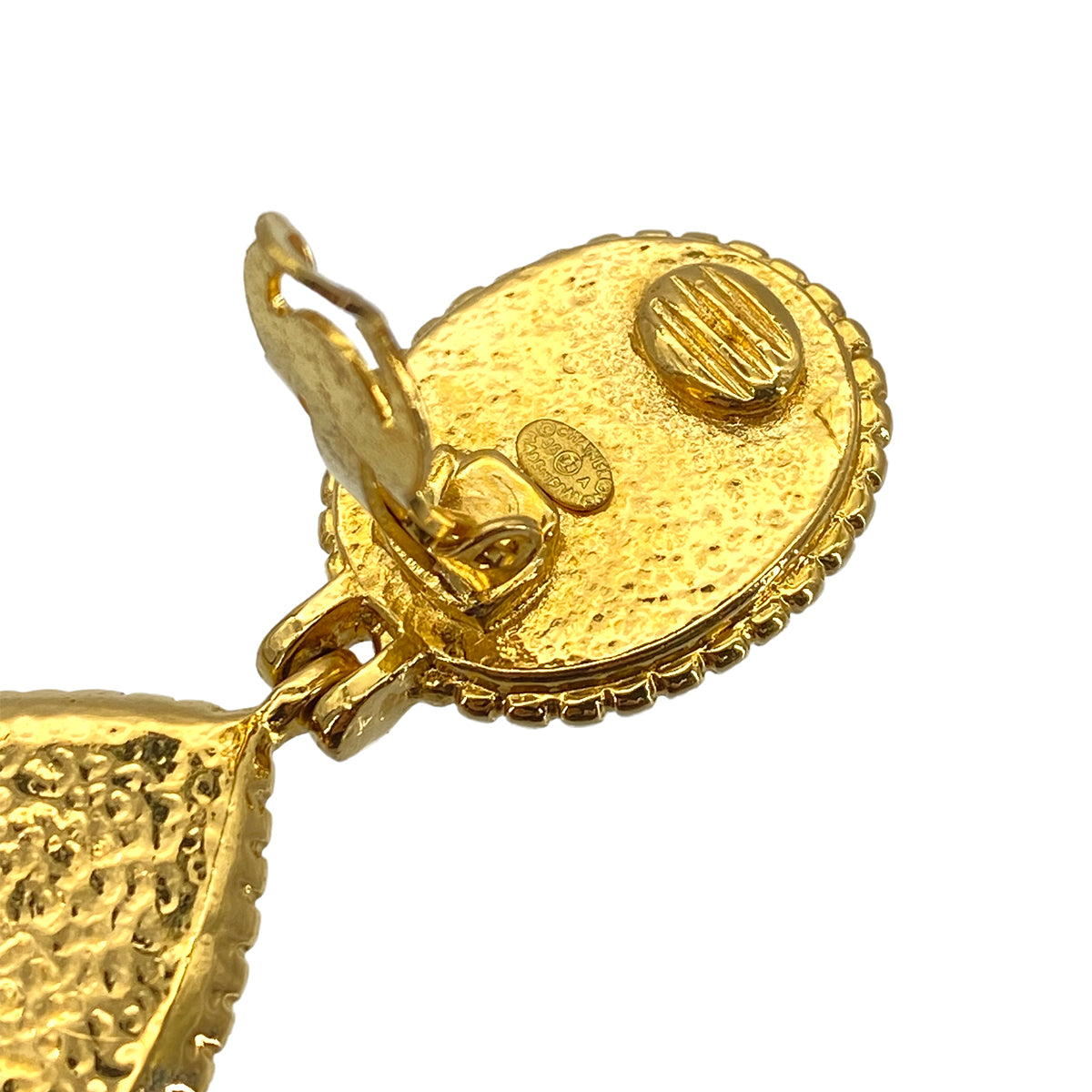 CHANEL VINTAGE EARRINGS COCOMARK COLOR STONE SWING ACCESSORY 96A 90270769