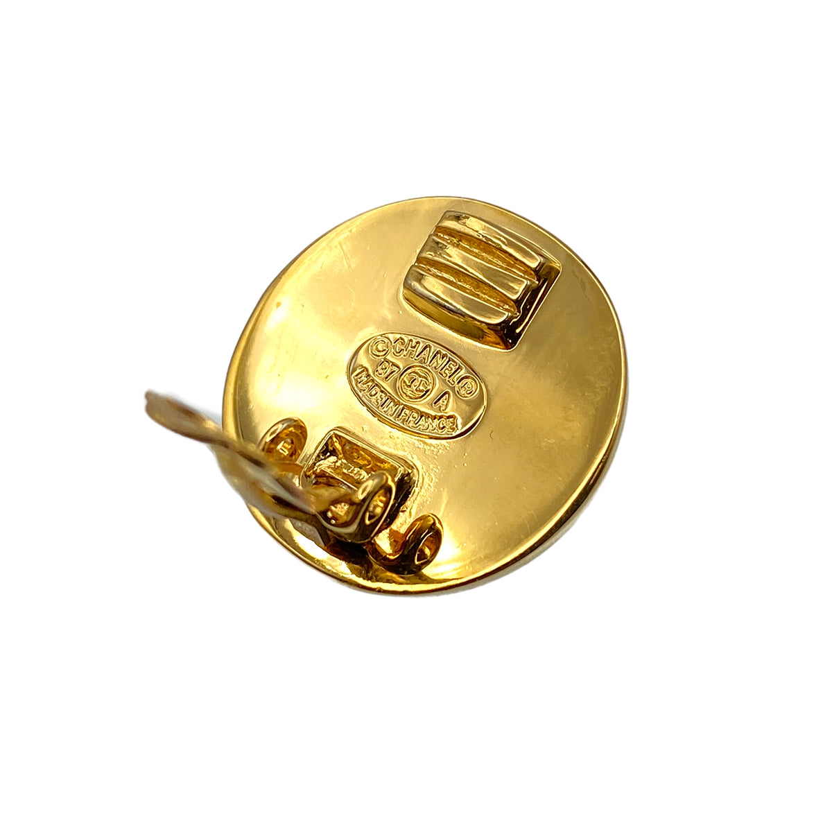 CHANEL VINTAGE EARRINGSTURN LOCK ROUND ACCESSORY 97A 90270780