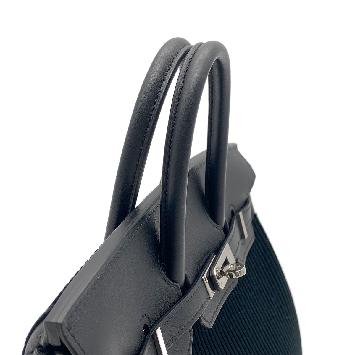 HERMES BIRKIN 25 COTE A COTE BLACK SWIFT TUFFETAGE HAND BAG B SHW 90270792