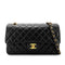 CHANEL VINTAGE CLASSIC FLAP MEDIUM CHAIN SHOULDER BAG BLACK LAMB SKIN 90270796 - PURPOSE