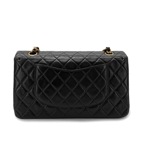 CHANEL VINTAGE CLASSIC FLAP MEDIUM CHAIN SHOULDER BAG BLACK LAMB SKIN 90270796 - PURPOSE
