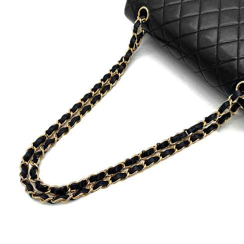 CHANEL VINTAGE CLASSIC FLAP MEDIUM CHAIN SHOULDER BAG BLACK LAMB SKIN 90270796 - PURPOSE