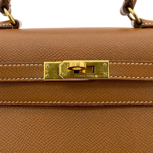 HERMES MINI KELLY 20 SELLIER GOLD COUCHEVEL SHOULDER BAG V GHW 90270798 - PURPOSE