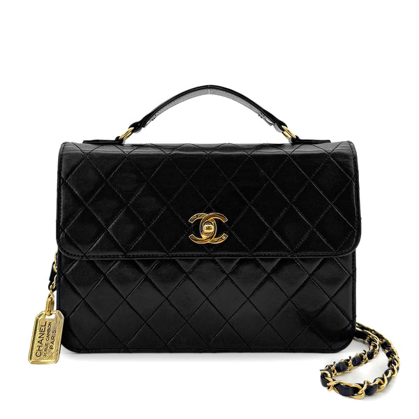 CHANEL VINTAGE MATELASSE 2WAY CHAIN SHOULDER BAG BLACK LAMB SKIN 90270799 - PURPOSE