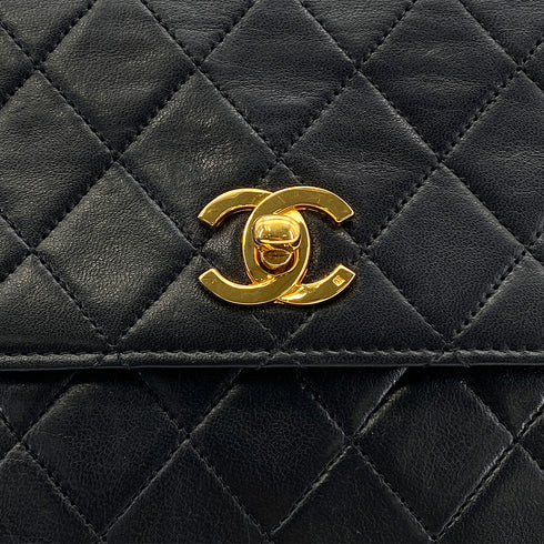 CHANEL VINTAGE MATELASSE 2WAY CHAIN SHOULDER BAG BLACK LAMB SKIN 90270799 - PURPOSE