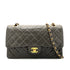CHANEL VINTAGE CLASSIC FLAP MEDIUM CHAIN SHOULDER BAG GRAY LAMB SKIN 90270801 - PURPOSE