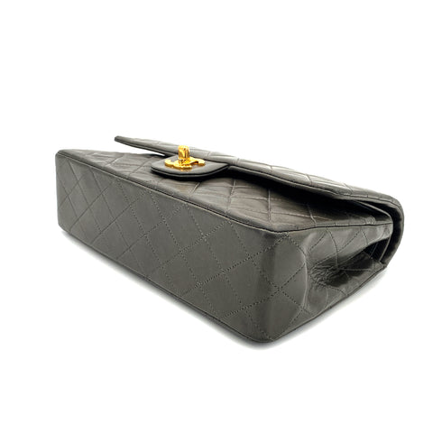 CHANEL VINTAGE CLASSIC FLAP MEDIUM CHAIN SHOULDER BAG GRAY LAMB SKIN 90270801 - PURPOSE