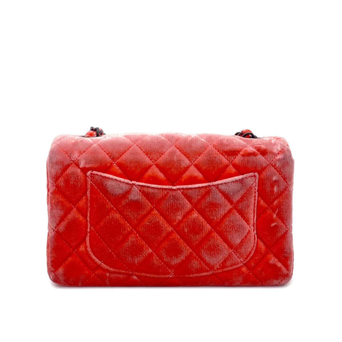 CHANEL MINI MATELASSE CHAIN SHOULDER BAG RED VELOR 90270802