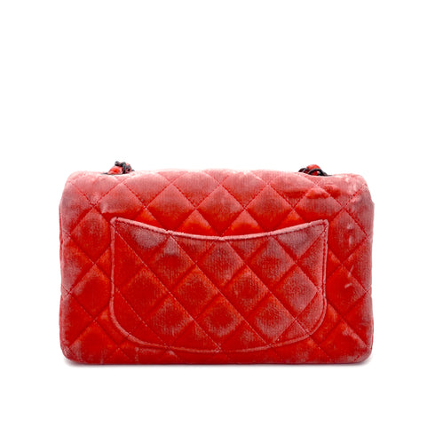 CHANEL MINI MATELASSE CHAIN SHOULDER BAG RED VELOR 90270802 - PURPOSE