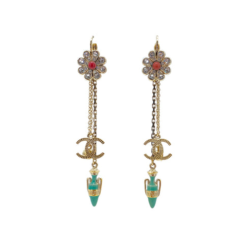 CHANEL EARRINGS COCOMARK FLOWER RHINESTONE SWING ACCESSORY 18C 90270834 - PURPOSE