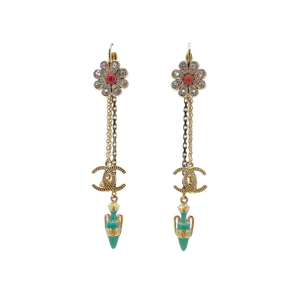 CHANEL EARRINGS COCOMARK FLOWER RHINESTONE SWING ACCESSORY 18C 90270834 - PURPOSE