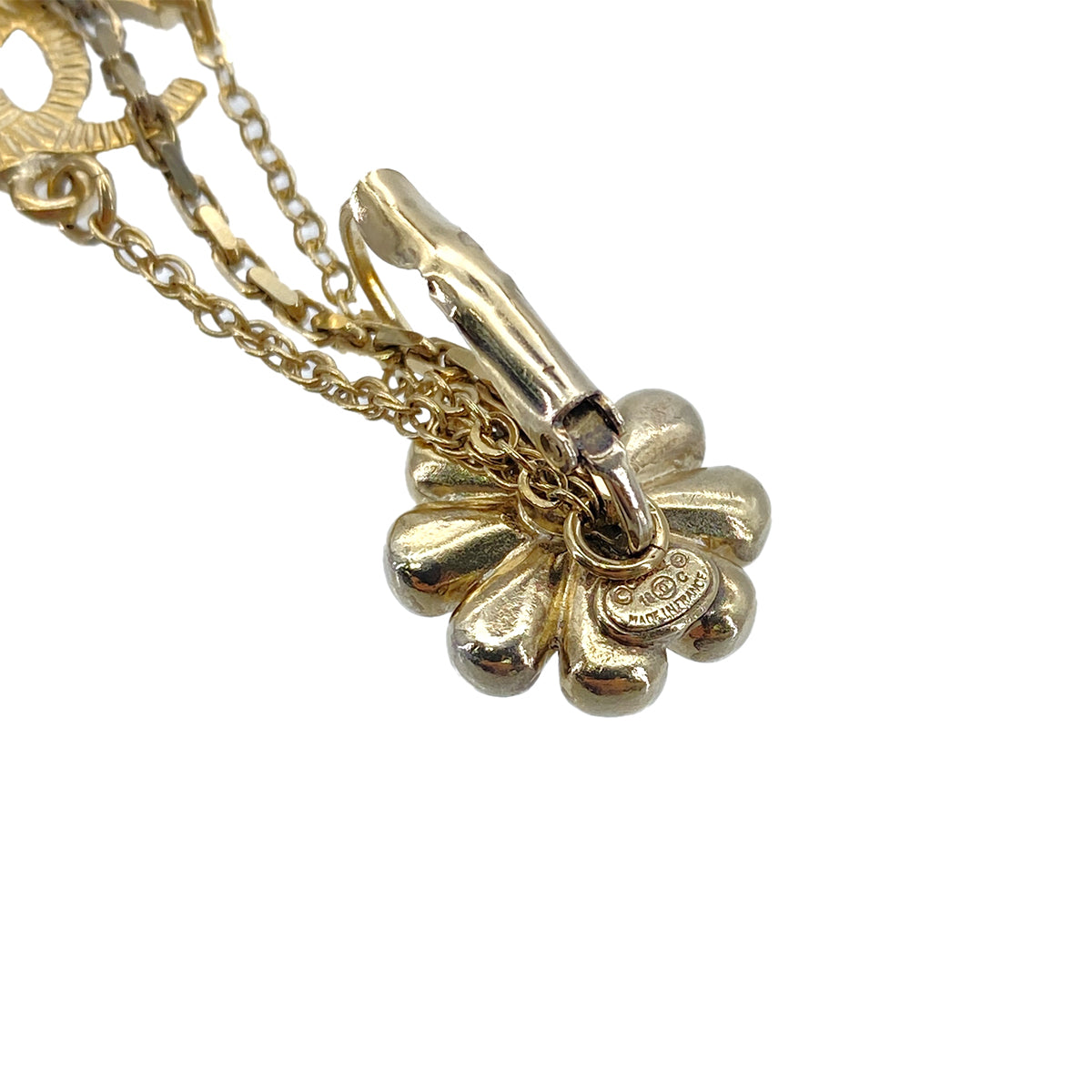 CHANEL EARRINGS COCOMARK FLOWER RHINESTONE SWING ACCESSORY 18C 90270834