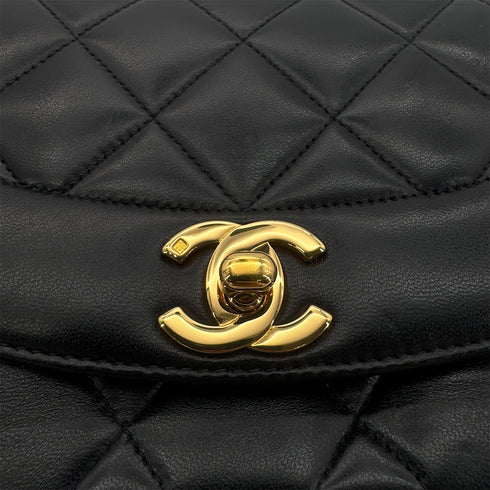 CHANEL VINTAGE DIANA SMALL CHAIN SHOULDER BAG BLACK LAMB SKIN 90270854 - PURPOSE