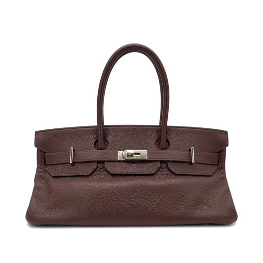 HERMES SHOULDER BIRKIN 42 BROWN TYPE TAURILLON CLEMENCE □H SHW 90270856