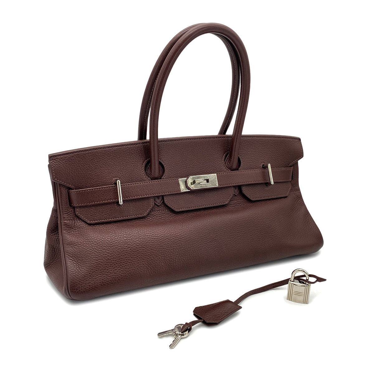 HERMES SHOULDER BIRKIN 42 BROWN TYPE TAURILLON CLEMENCE □H SHW 90270856