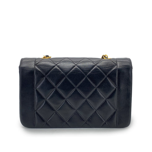 CHANEL VINTAGE DIANA SMALL CHAIN SHOULDER BAG BLACK LAMB SKIN 90270857 - PURPOSE
