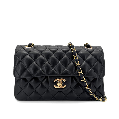 CHANEL VINTAGE CLASSIC FLAP SMALL CHAIN SHOULDER BAG BLACK LAMB SKIN 90270863 - PURPOSE