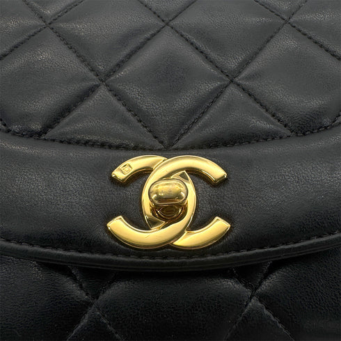 CHANEL VINTAGE DIANA SMALL CHAIN SHOULDER BAG BLACK LAMB SKIN 90270872 - PURPOSE