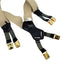 CHANEL VINTAGE SUSPENDER LOGO BEIGE BLACK CANVAS LEATHER 90270873 - PURPOSE