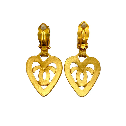 CHANEL VINTAGE EARRINGS HEART COCOMARK ACCESSORY 95P 90271278 - PURPOSE