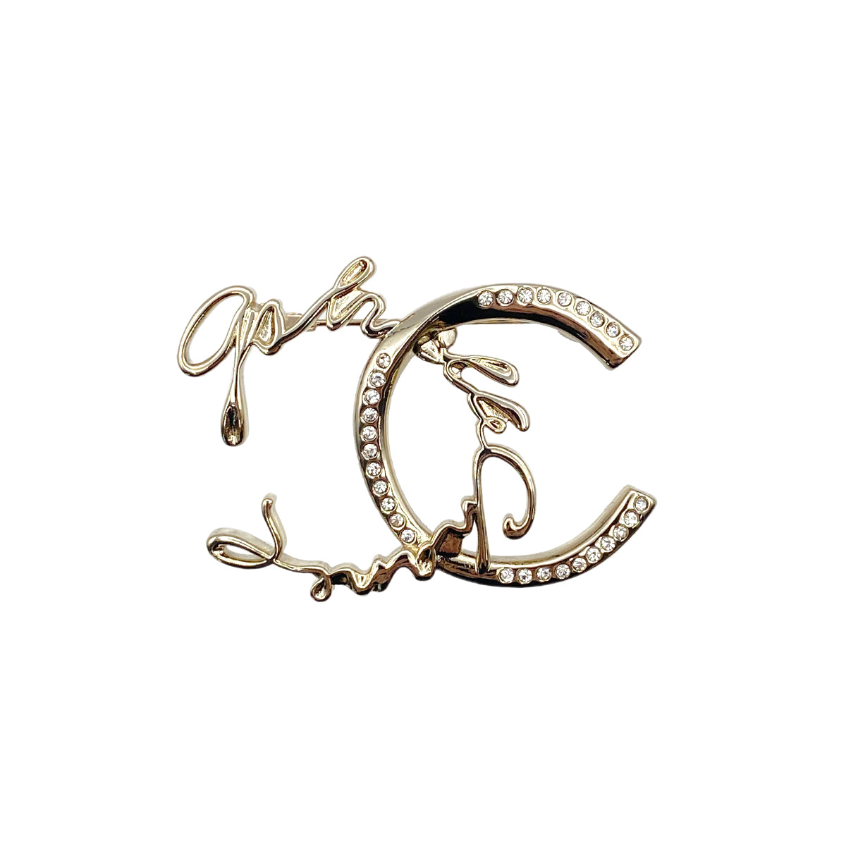 CHANEL COCOMARK RHINE STONE BROOCH ACCESSORY I24P 90271280