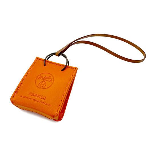 HERMES SAC ORANGE BAG CHARM AGNEAU MILO FEU ORANGE 90271282