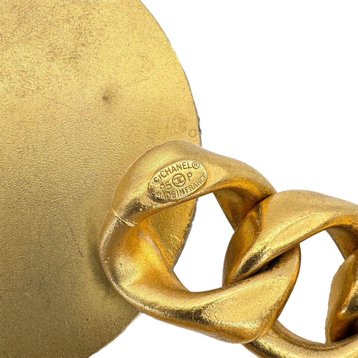 CHANEL VINTAGE CHAIN BELT COCOMARK RHINESTONE ACCESSORY 95P 90271284