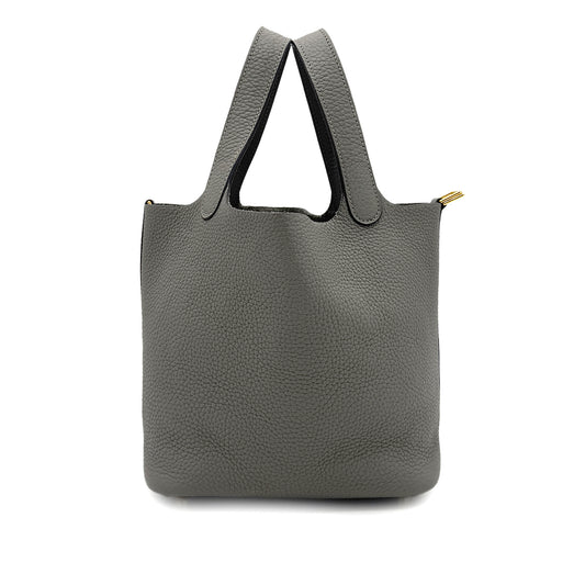 HERMES PICOTIN LOCK PM GRIS MEYER TAURILLON CLEMENCE HAND BAG U 90271288