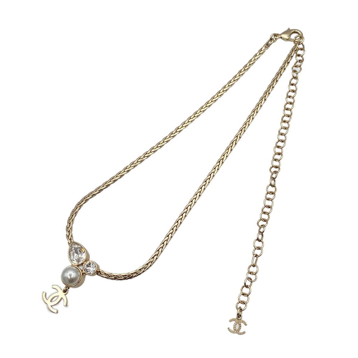 CHANEL NECKLACE COCOMARK RHINESTONE FAKEPEARL ACCESSORY A22C 90271294
