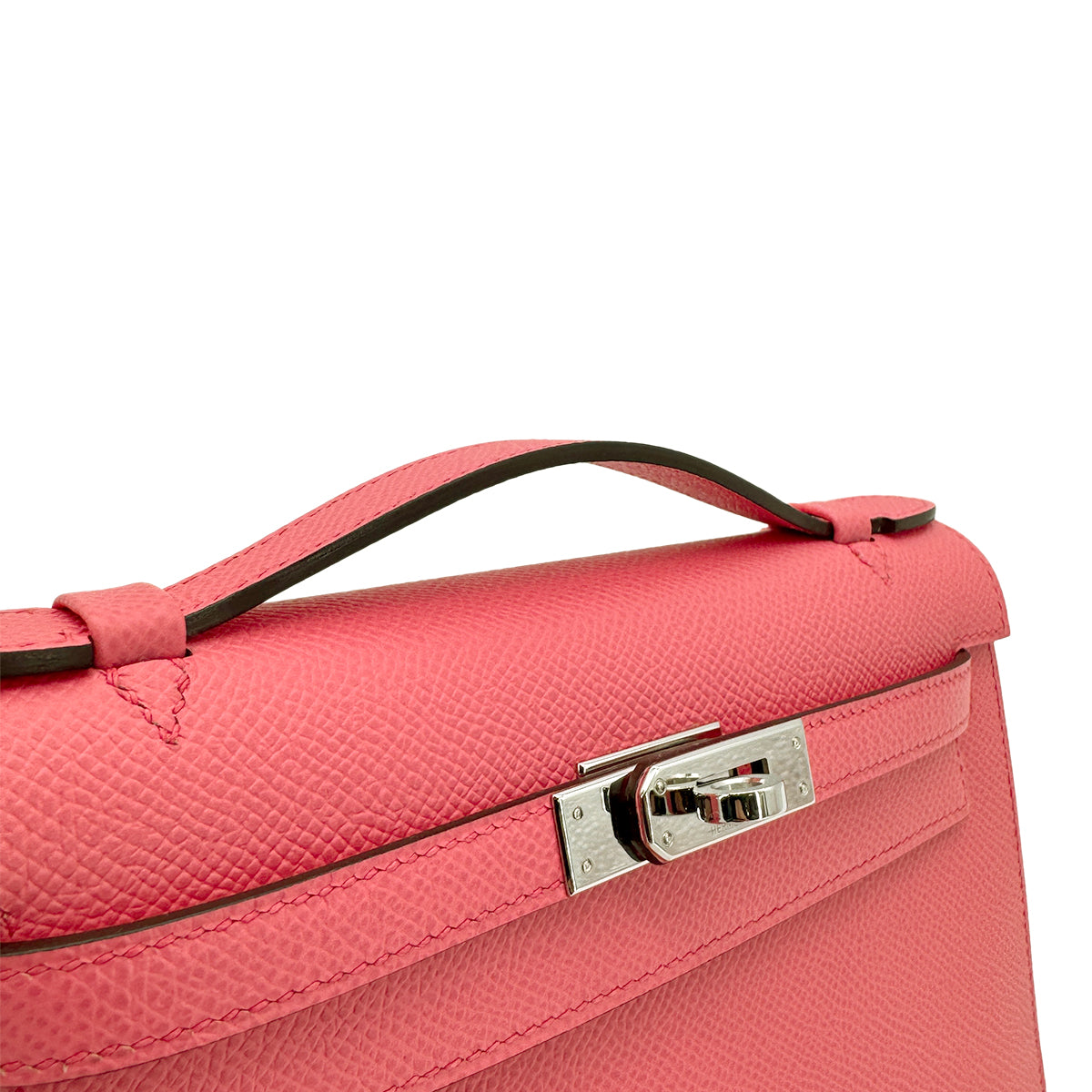 HERMES KELLY POCHETTE SELLIER ROSE AZALEE VEAU EPSOM W 90271297