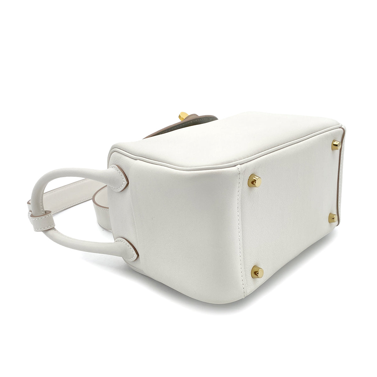 HERMES LINDY MINI 20 VERSO GRIS PERLE GRIS MEYER SWIFT SHOULDER BAG B GHW 90271383