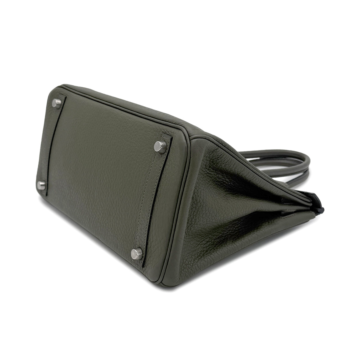 HERMES BIRKIN 30 VERT OLIVE TAURILLON CLEMENCE HAND BAG □J SHW 90271705