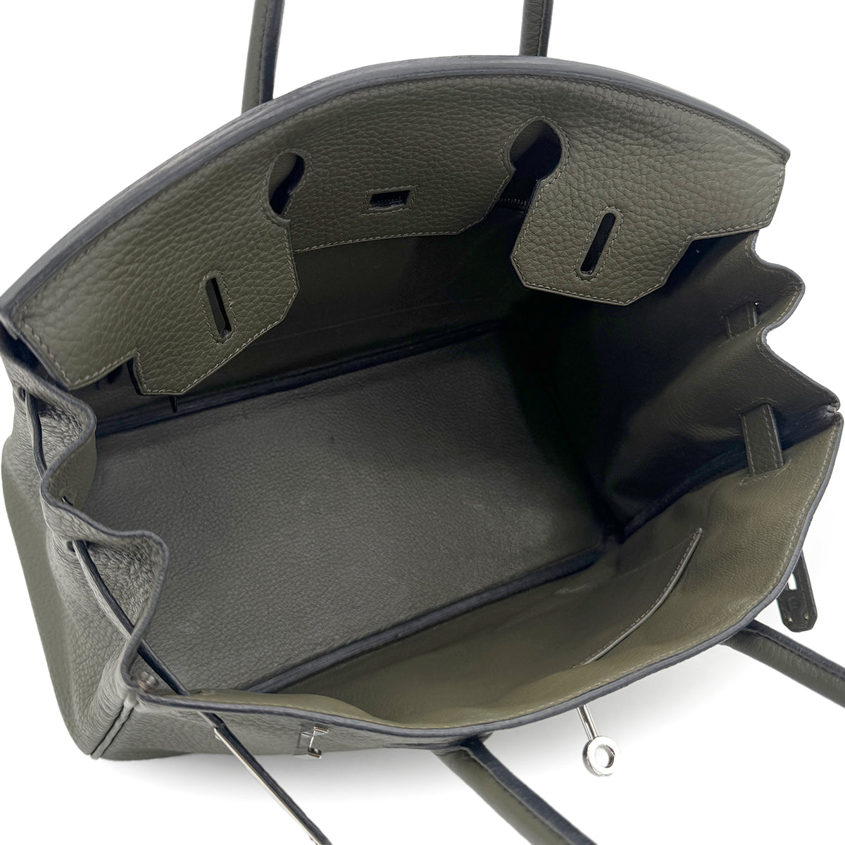 HERMES BIRKIN 30 VERT OLIVE TAURILLON CLEMENCE HAND BAG □J SHW 90271705