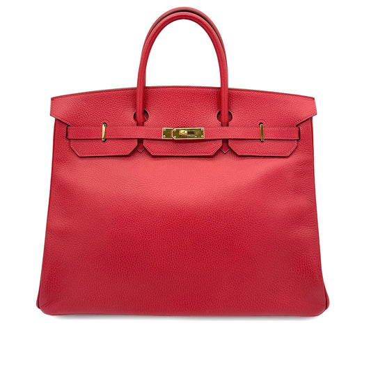 HERMES BIRKIN 40 ROUGE VIF ARDENNES HAND BAG □C GHW 90271706
