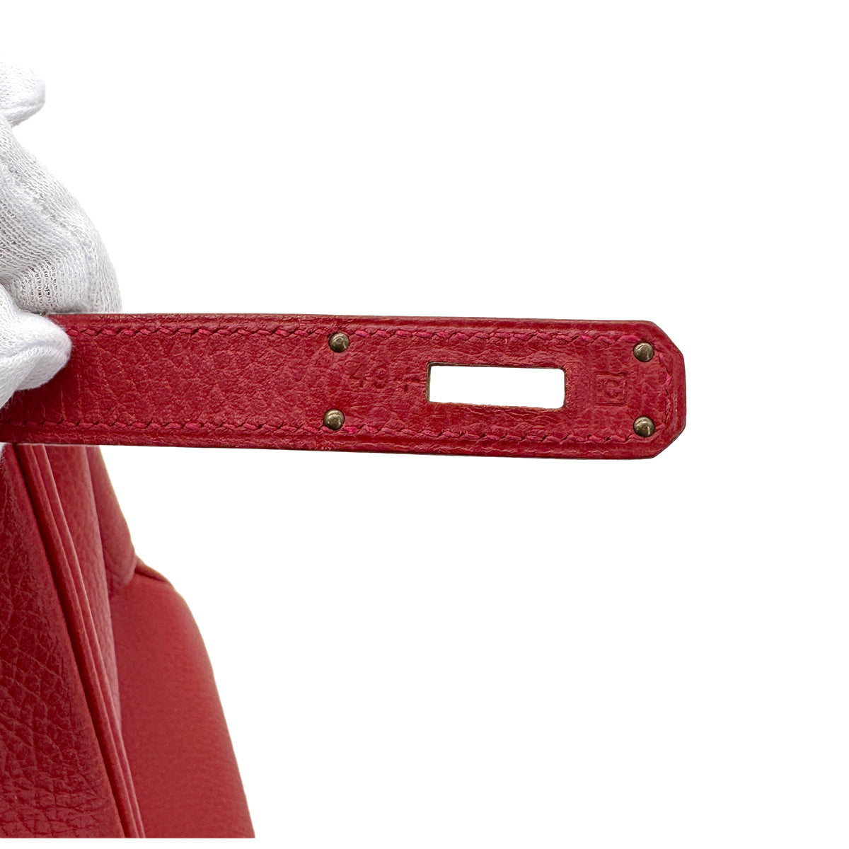 HERMES BIRKIN 40 ROUGE VIF ARDENNES HAND BAG □C GHW 90271706